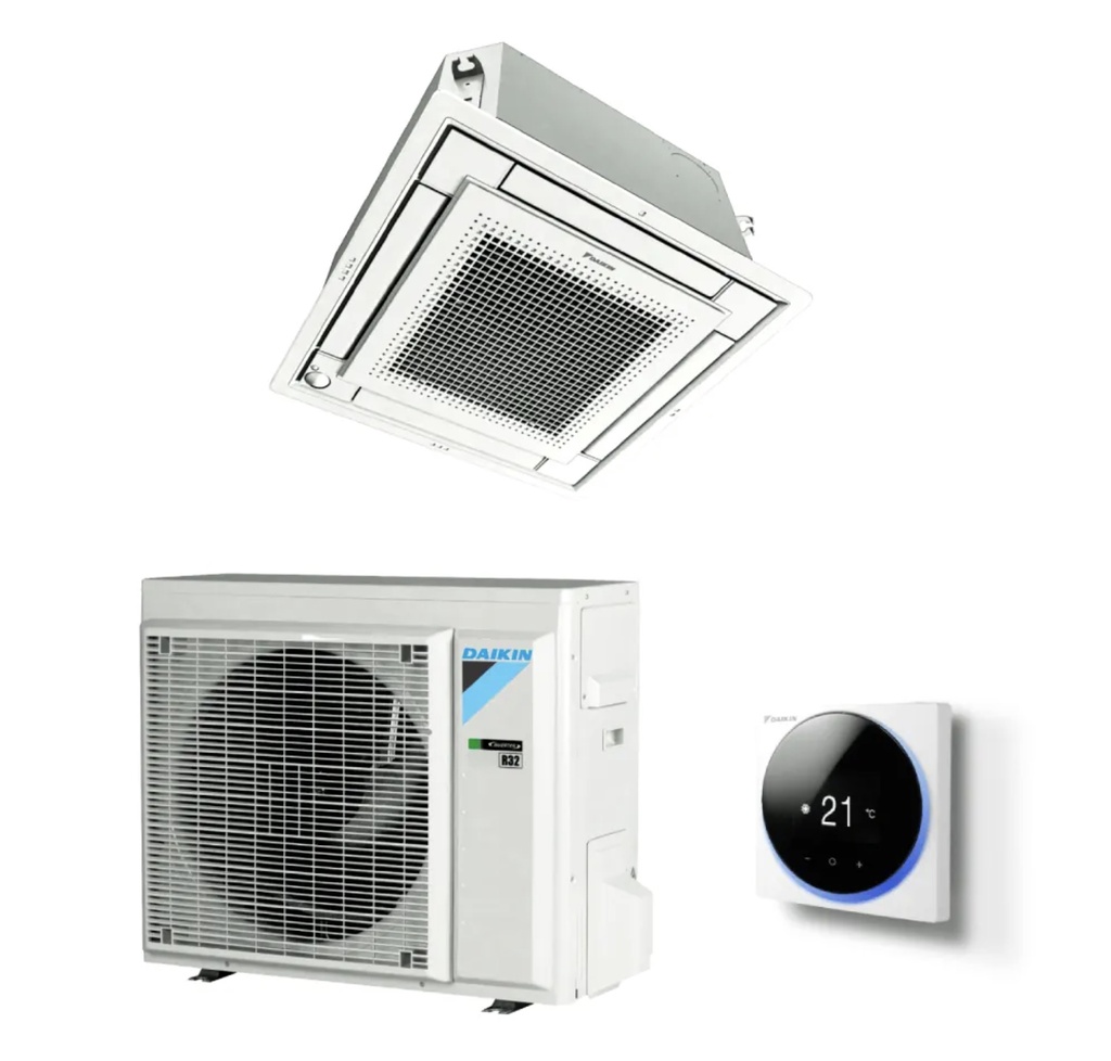 Set unitate interna tip caseta plata,panou,telecomanda si unitate externa Daikin 5,0 kW