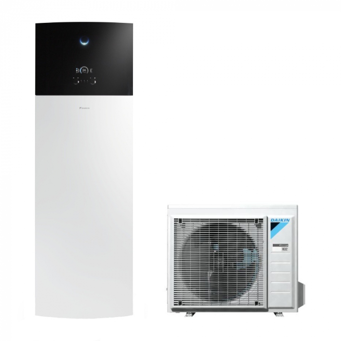 Pompa de caldura Daikin Altherma  3 R F  cu unitate interna de tip split de pardoseala integrata pentru incalzire   -8 Kw cu boiler de 180 L
